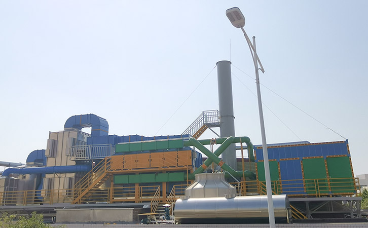 印刷淋膜廢氣處理工程（氣旋混合塔+濕式靜電除塵器+RCO催化燃燒廢氣處理設(shè)備）案例
